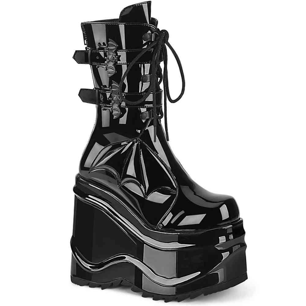 demonia scene lace up platform boots